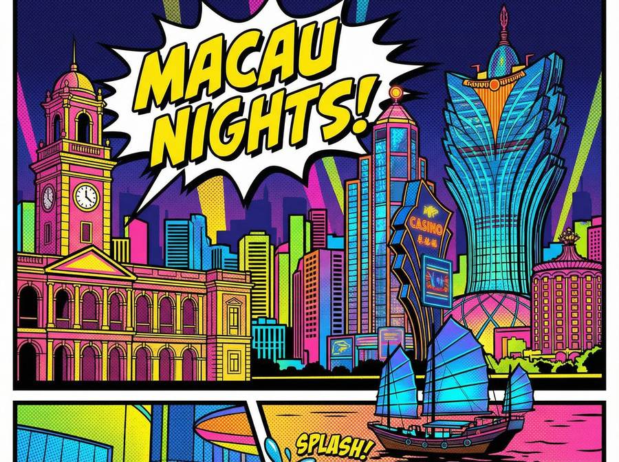 澳门彩票 - 澳门城市夜景波普风格艺术